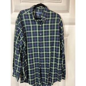 Ralph Lauren Plaid button down Blake Collection blue/green XL